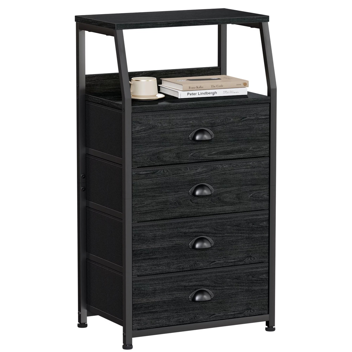 White 4-Drawer Fabric Dresser X12224