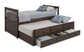 Twin Rustic Captain Bed with Trundle in Brown T9168