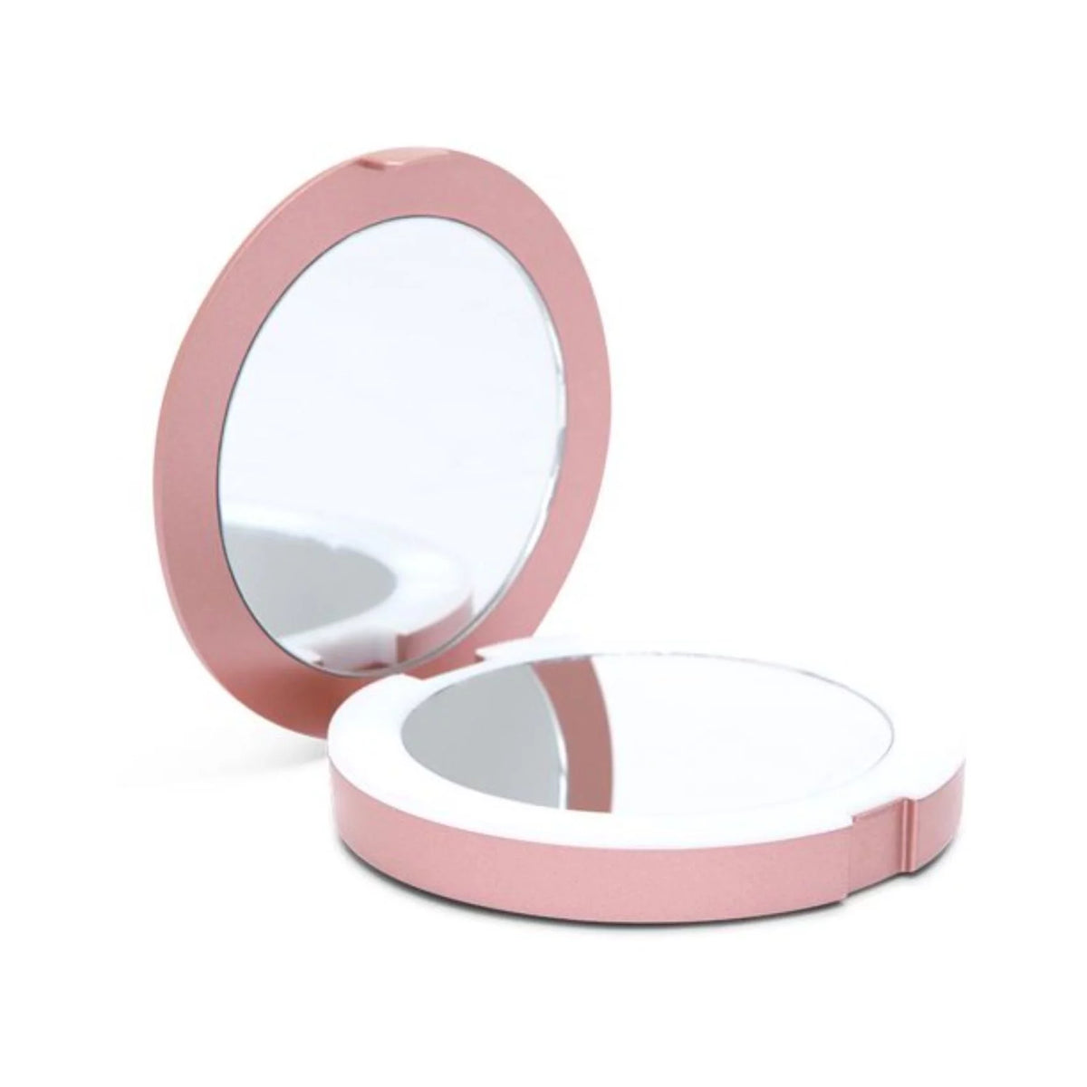 Rechargeable Lighted Round Travel Mirror with 5X Magnifying Glass V9406