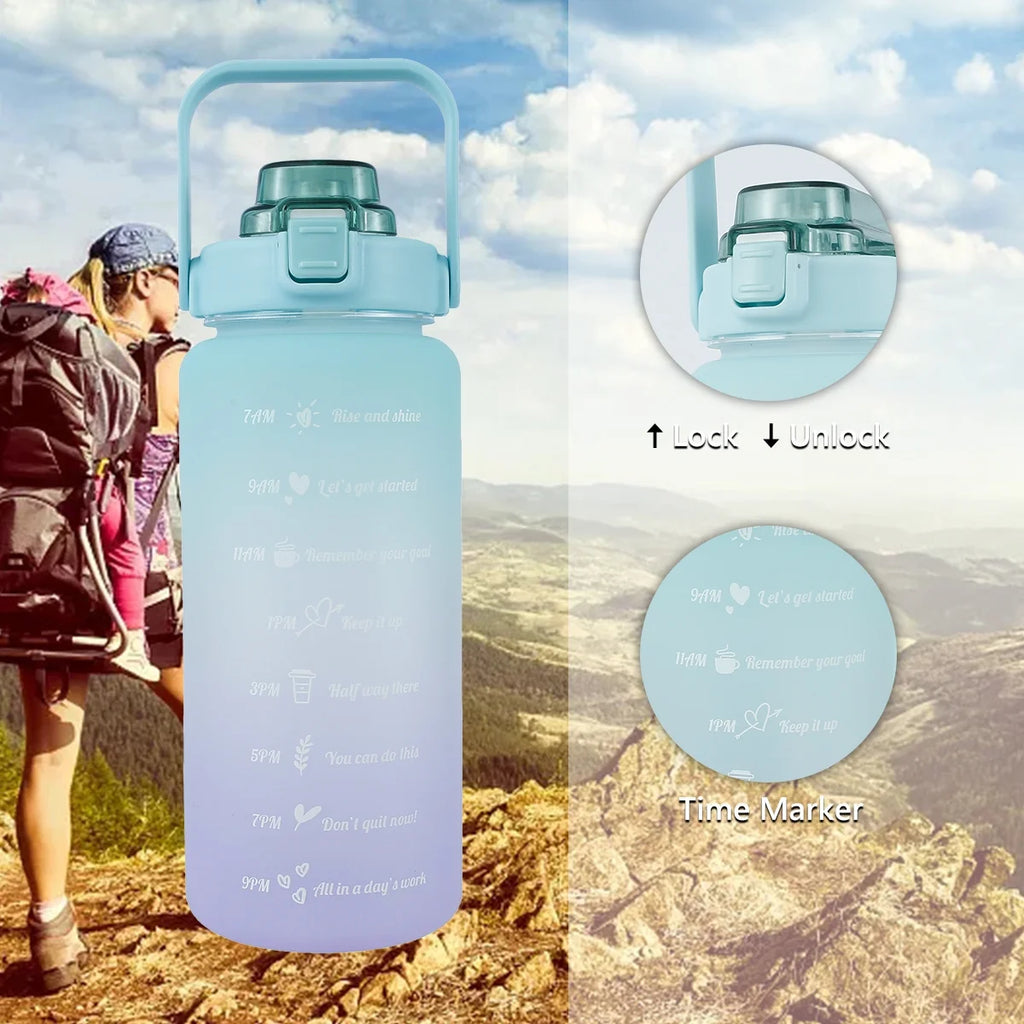Gradient Color Water Bottle with Time Marker C38682