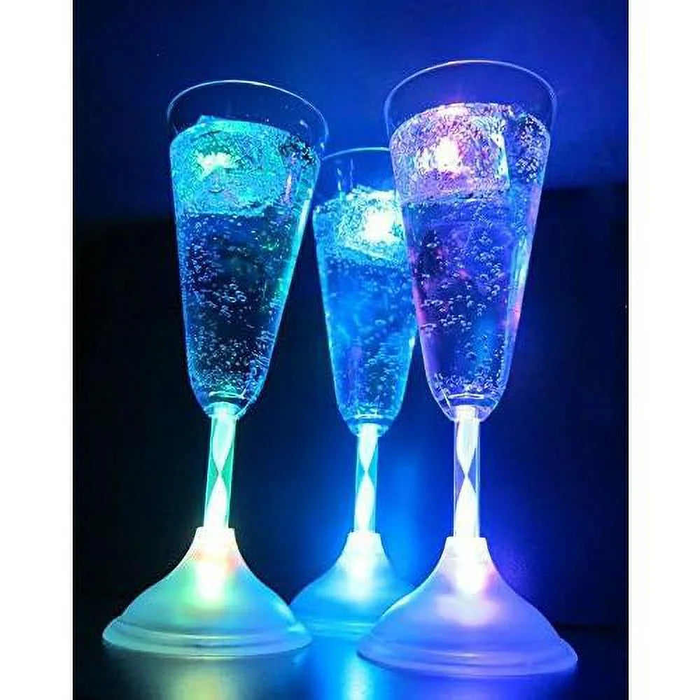 6 Oz LED Light Up Champagne Flutes Set Of 6 W3092