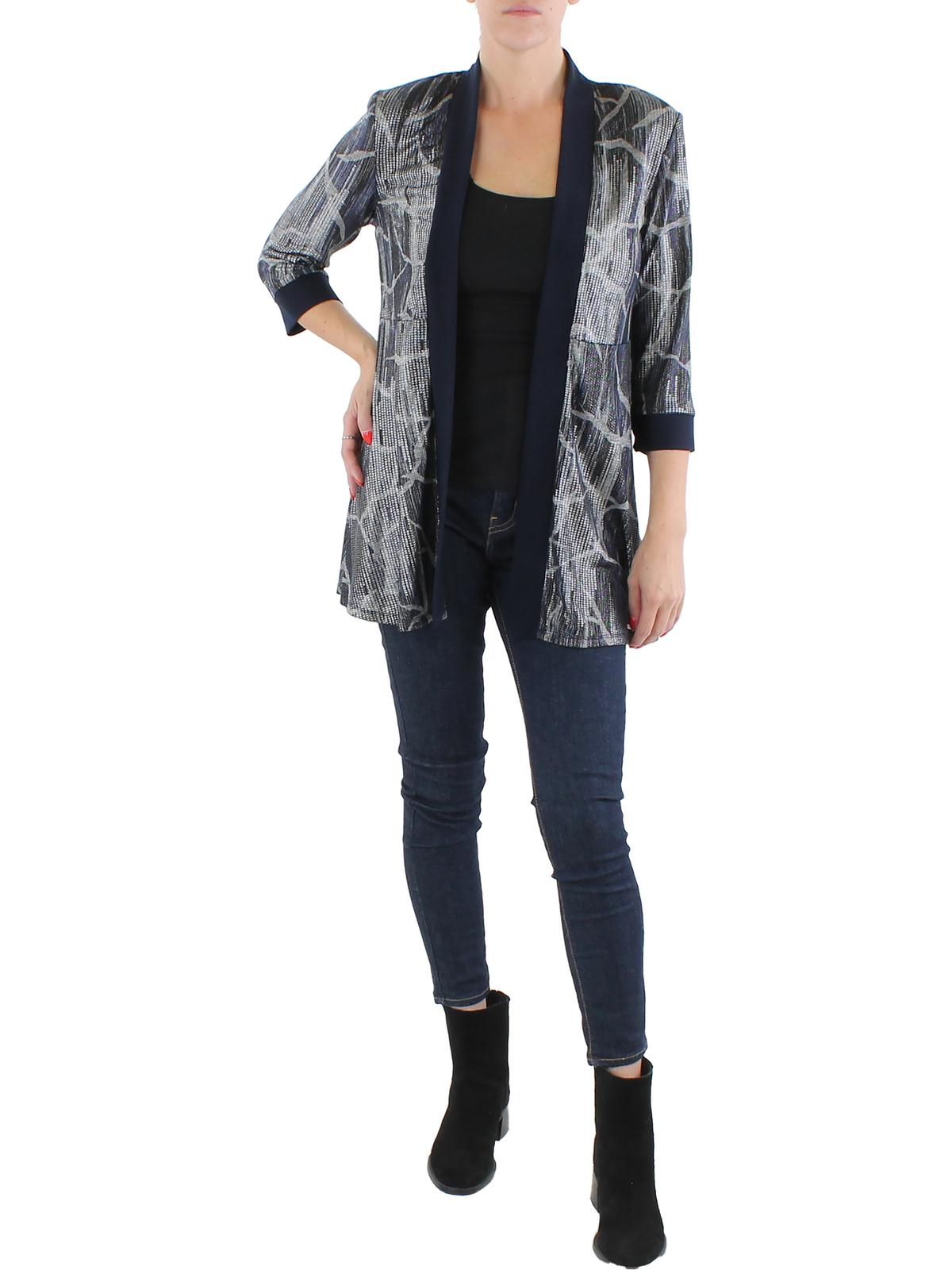 Knit Metallic Duster Blazer N156