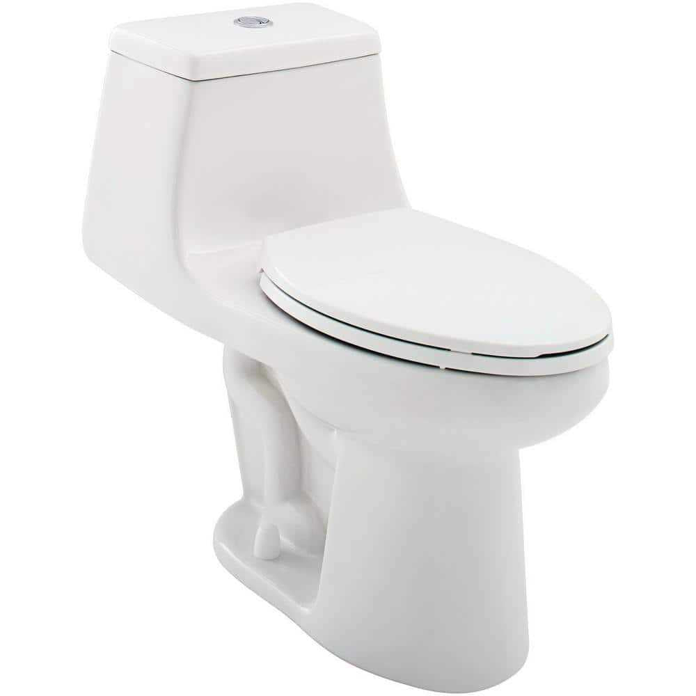 White 1-piece Dual Flush Elongated Toilet T70423