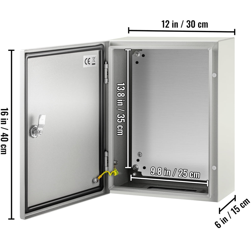 16" x 12" x 6" IP65 Carbon Steel Electrical Enclosure Box Y2634