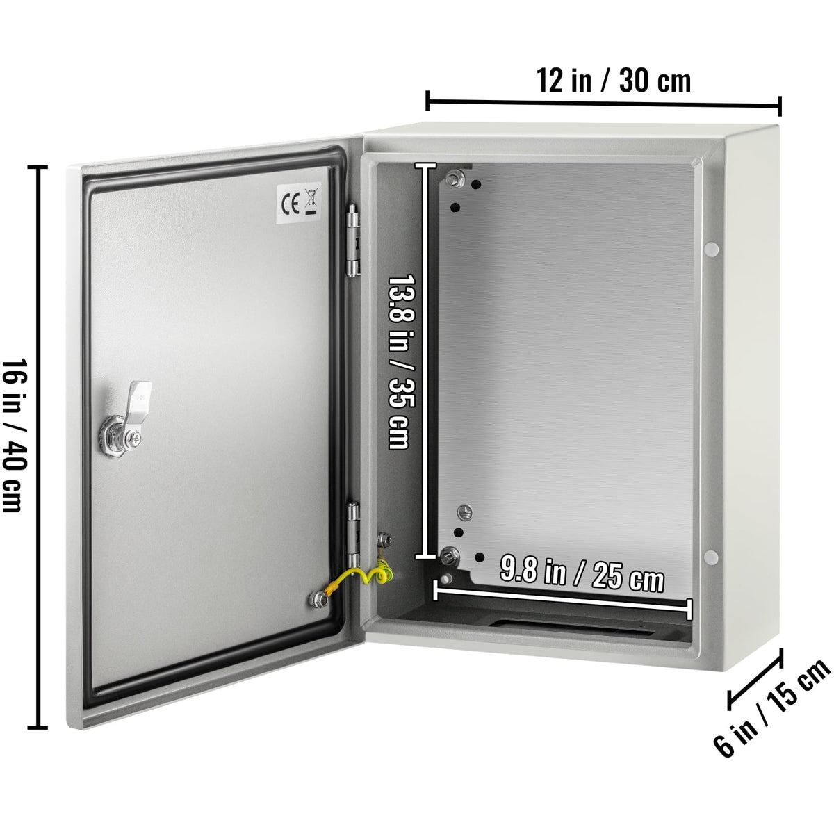 16" x 12" x 6" IP65 Carbon Steel Electrical Enclosure Box Y2634
