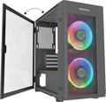 Micro-ATX Tower Computer Case with 2pcs 120MM ARGB Fans T650541