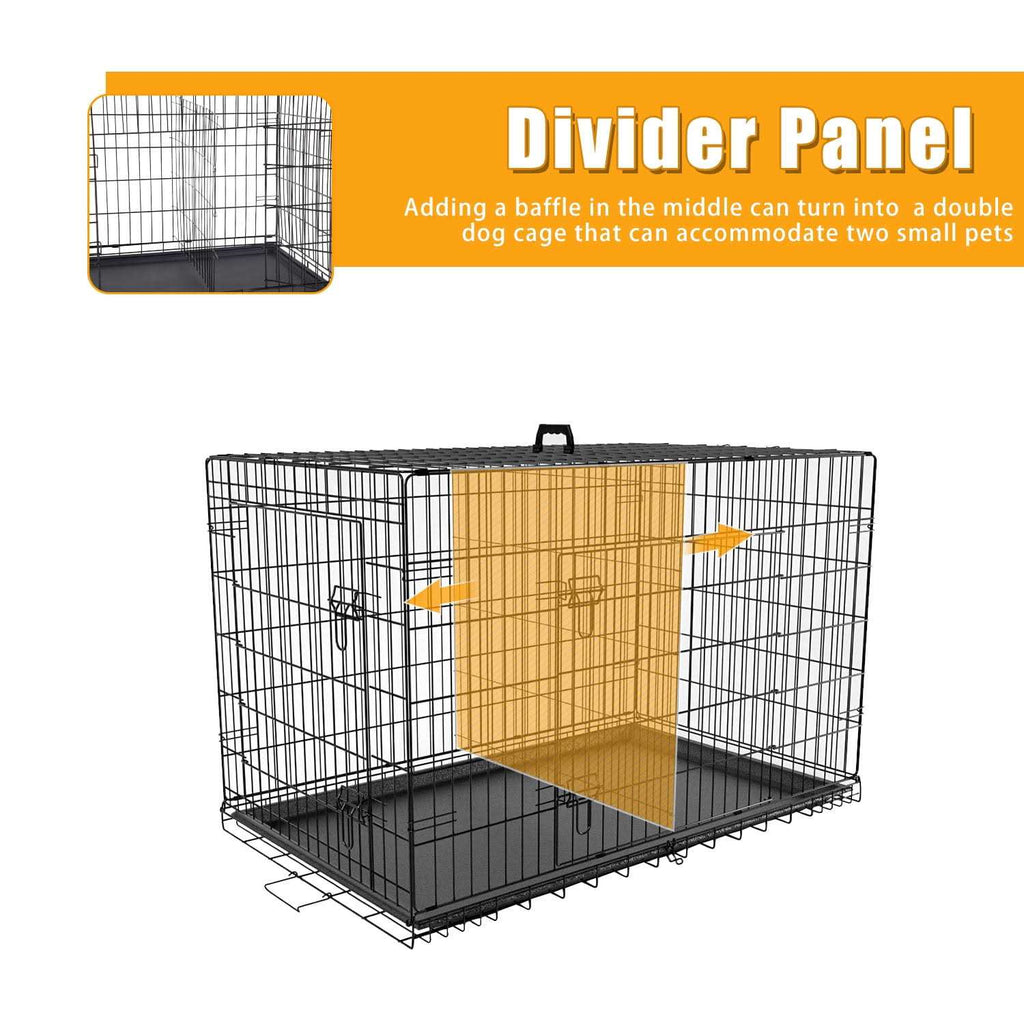 Large Dog Crate with Divider and Double Door E1668