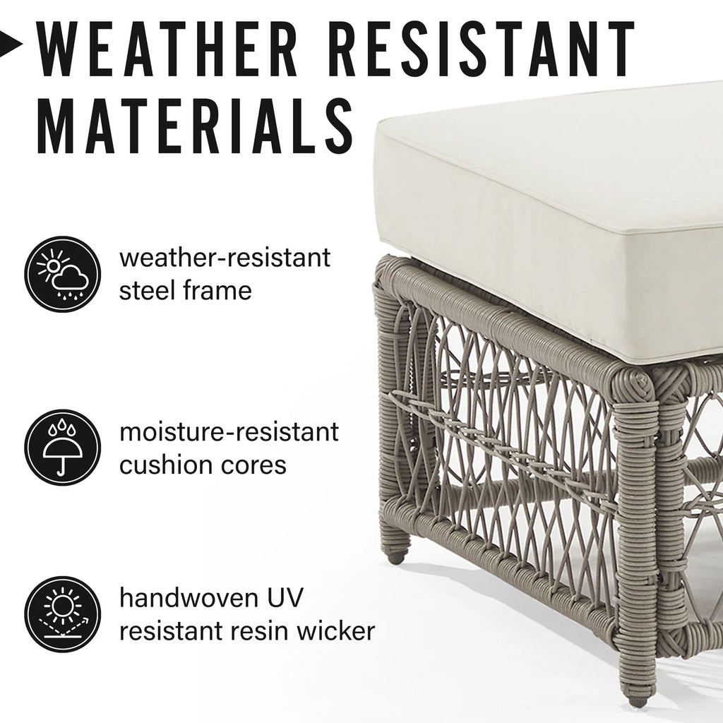 Outdoor Wicker Coffee Table Ottoman L96636