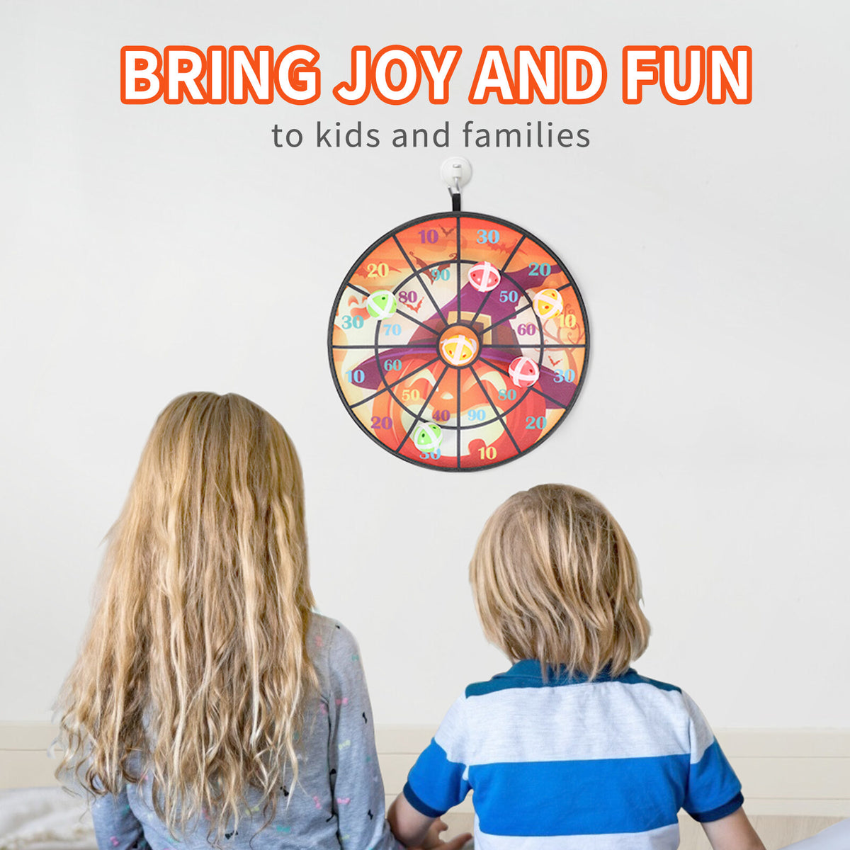 Halloween Themed Dartboard 13.7 Inch with 6 Sticky Balls B834