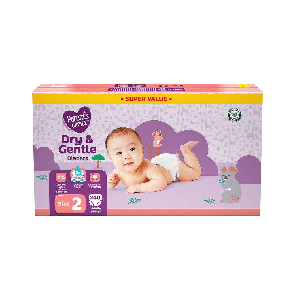 Dry & Gentle Diapers Size 2, 240 Count C540