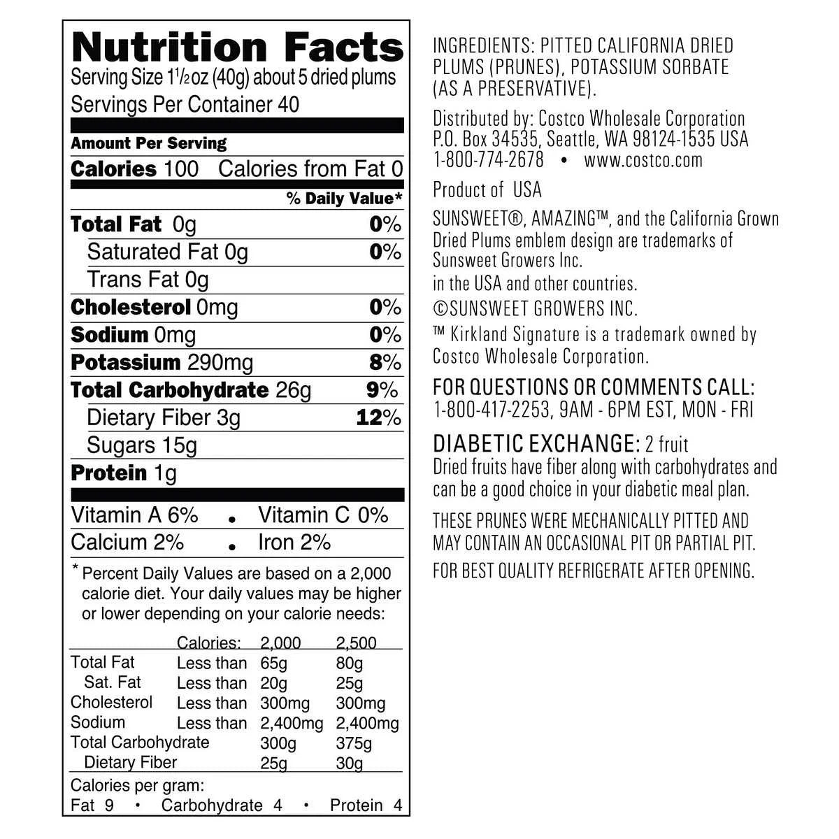 Dried Plums Pitted Prunes, 3.5 Pounds Pack of 2 K661541