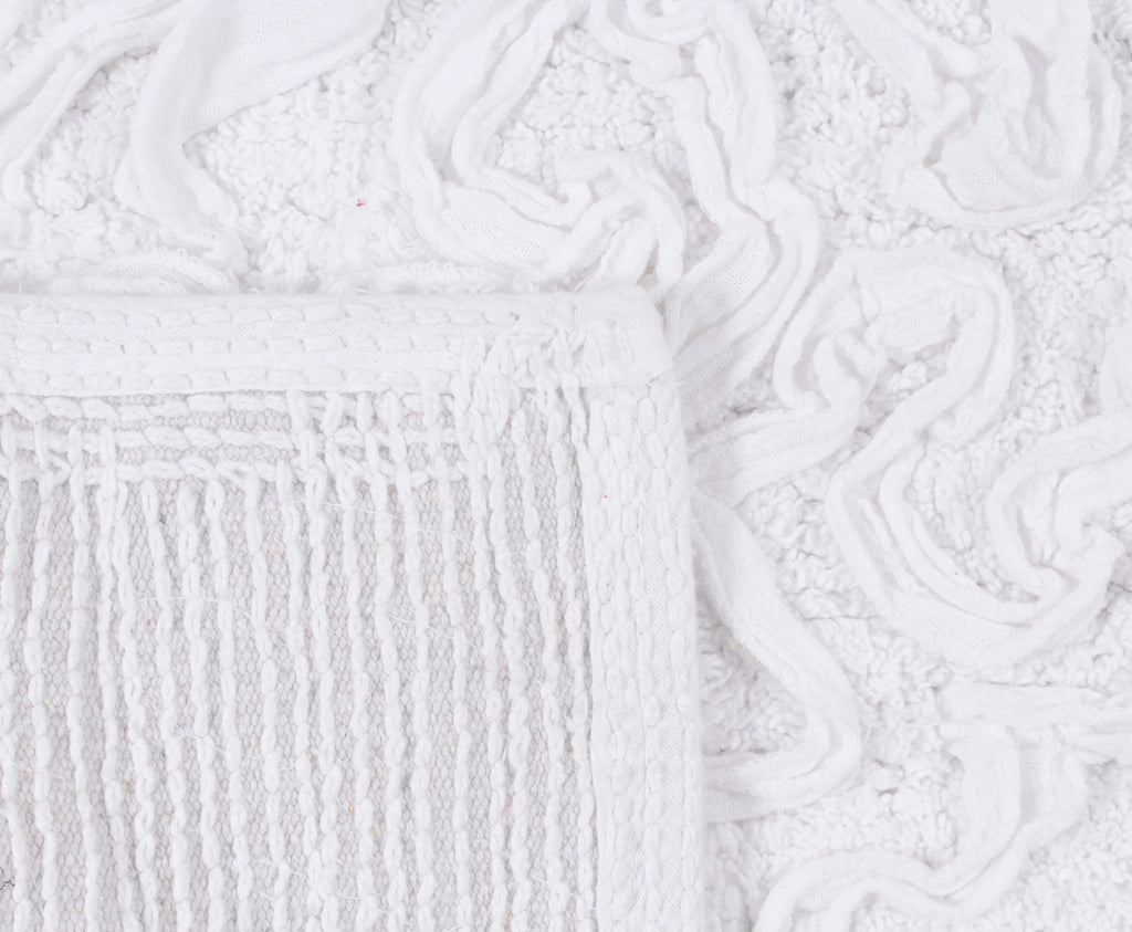 100% Cotton Tufted Bath Rugs, 24"x40" Rectangle, White L10187