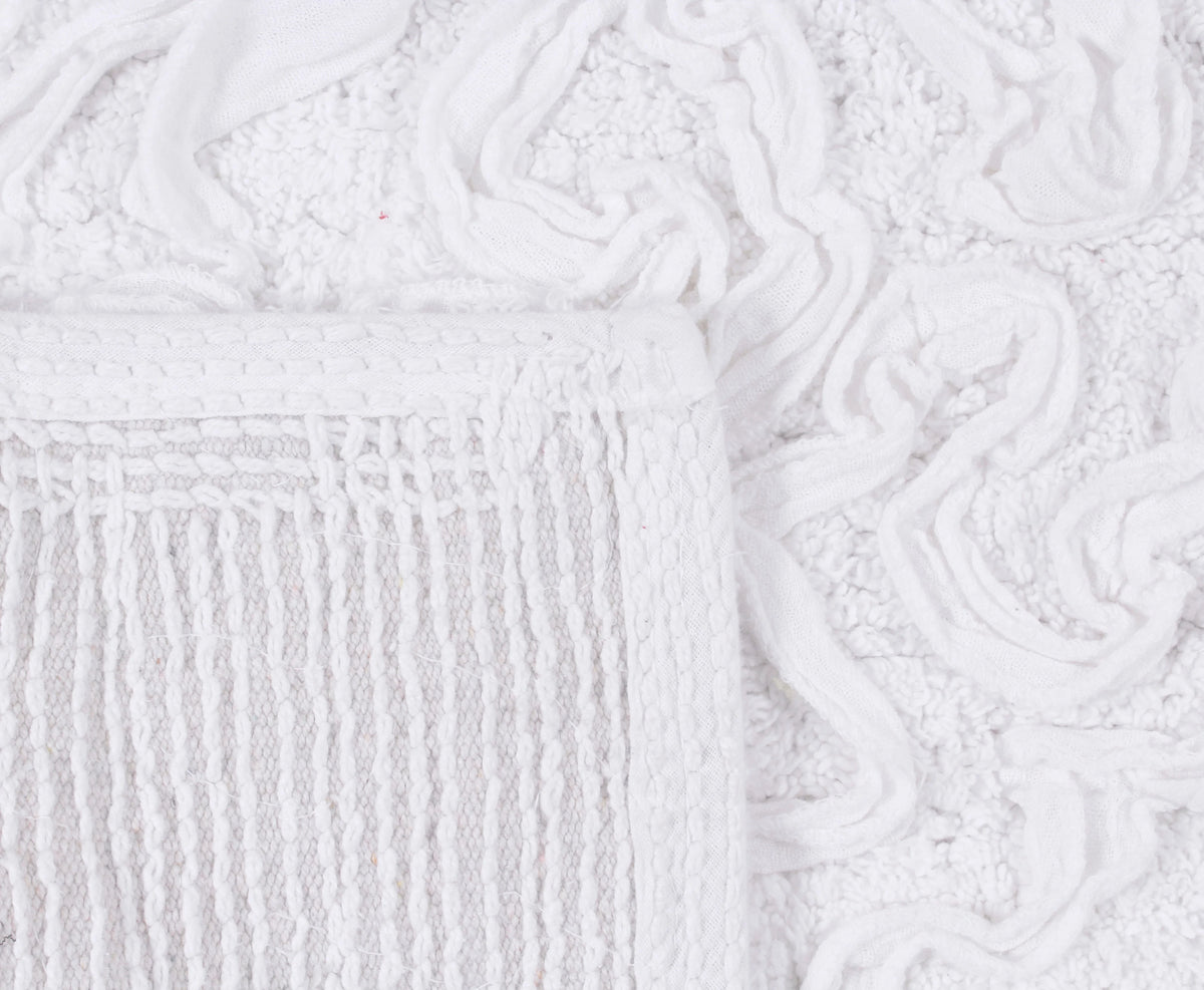 100% Cotton Tufted Bath Rugs, 24"x40" Rectangle, White L10187