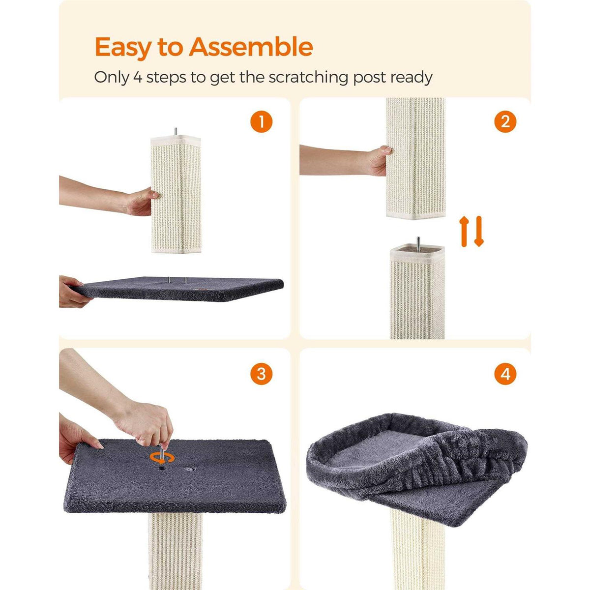 Cat Scratching Post with Plush Perch T76892