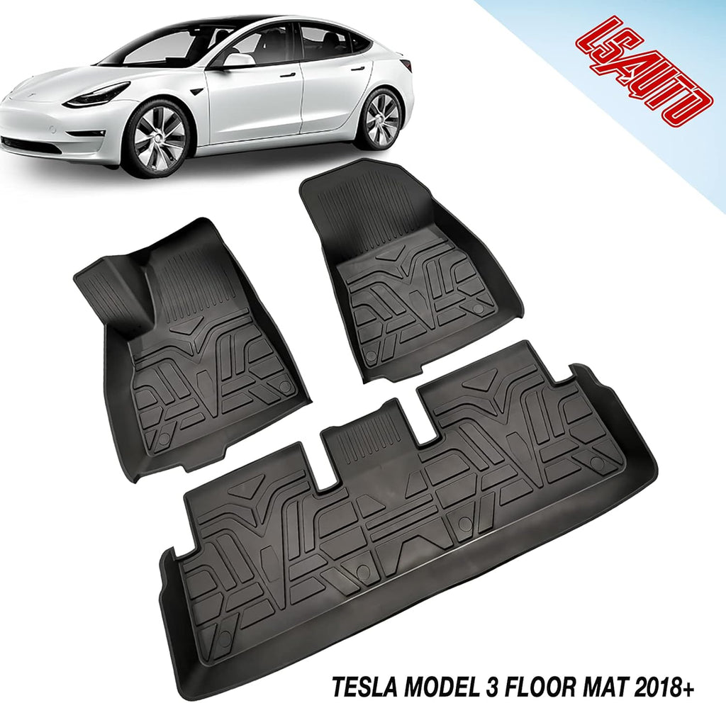 Black TPE All Weather Floor Liners for Tesla Model Y J971500