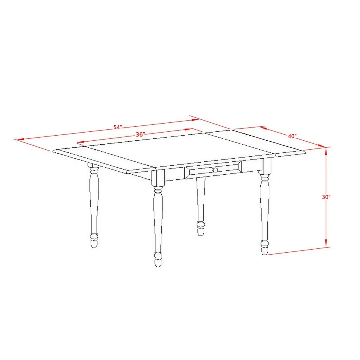5-Piece Wood Dining Table Set with 4 Chairs P737
