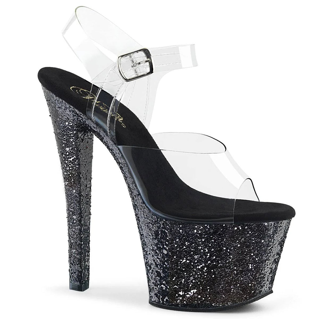 Clear Lavender Glitter Sandals J345064