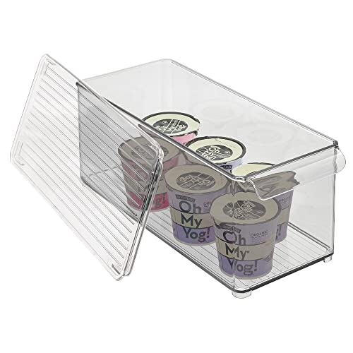 Clear Plastic 2 Pack Food Storage Container Bin with Lid I58764