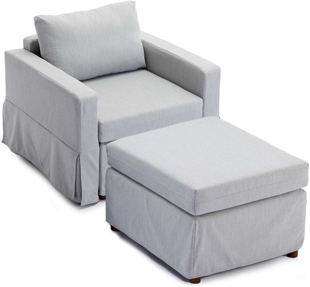 Light Grey Single Seat Module Sofa with 1 Ottoman G8893