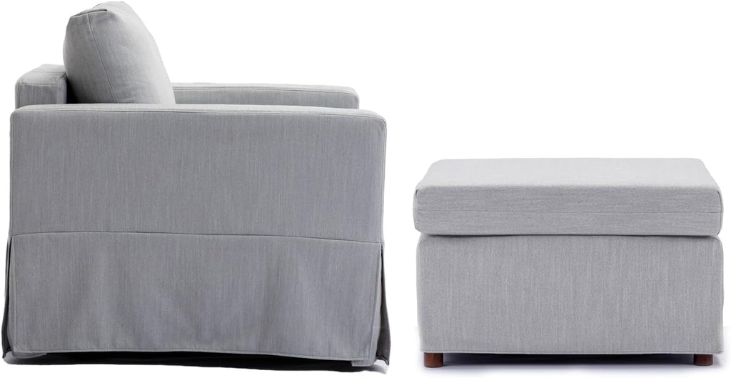 Light Grey Single Seat Module Sofa with 1 Ottoman G8893