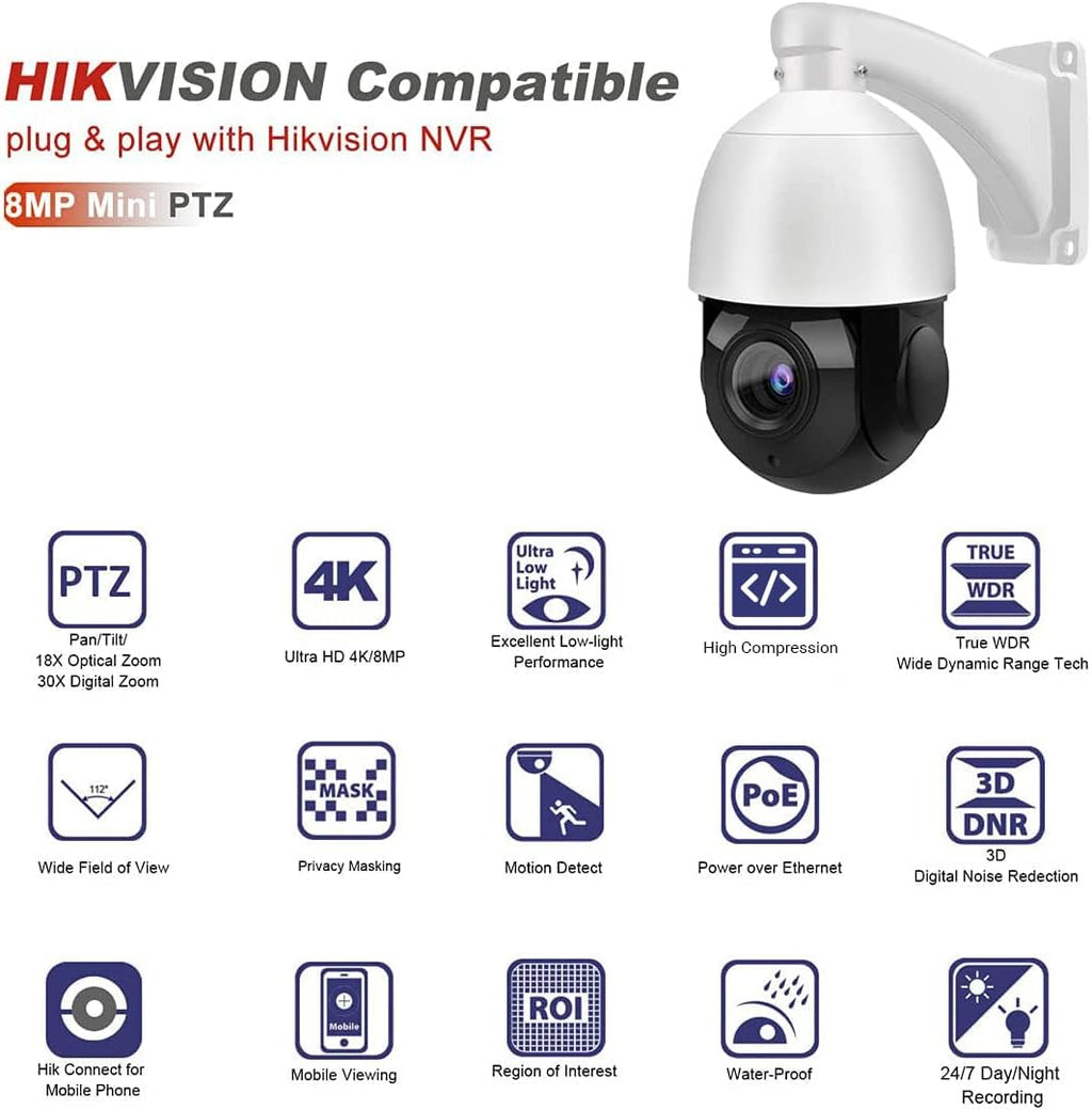 5MP PTZ PoE IP Camera with 18x Optical Zoom U106615