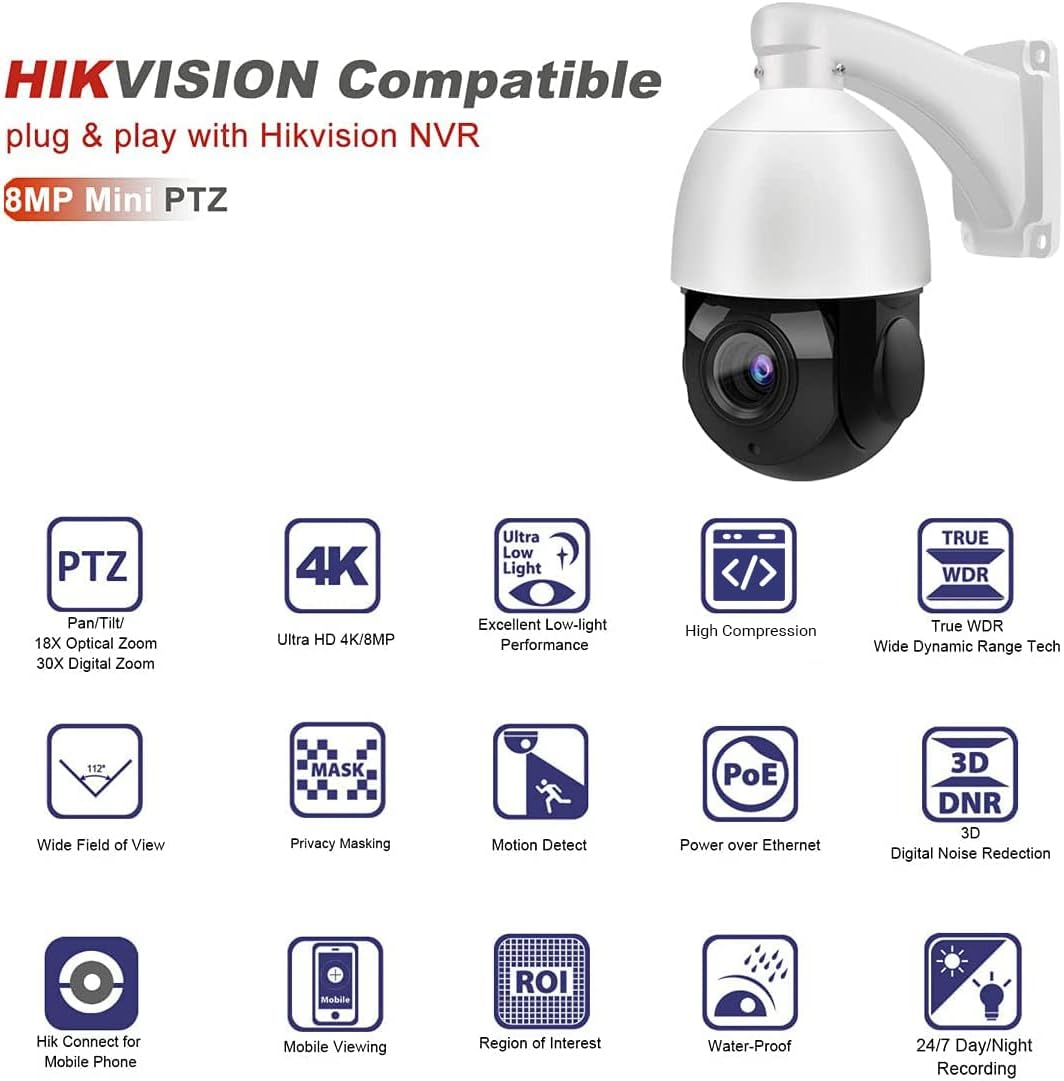 5MP PTZ PoE IP Camera with 18x Optical Zoom U106615