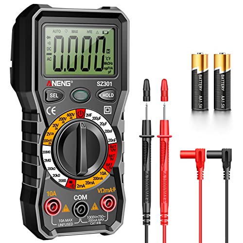 Digital Multimeter with Case, DC AC Voltmeter, Ohm Volt Amp Meter Y79558