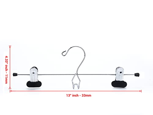 6 Pc Heavy Duty Metal Pants Hangers with Adjustable Clips W9428