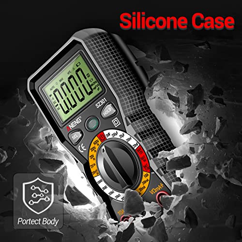 Digital Multimeter with Case, DC AC Voltmeter, Ohm Volt Amp Meter Y79558