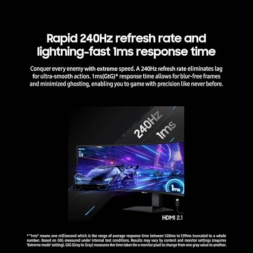 49" DQHD 1000R Curved Gaming Monitor, 240Hz, 1ms(GtG), DisplayHDR 1000 N815