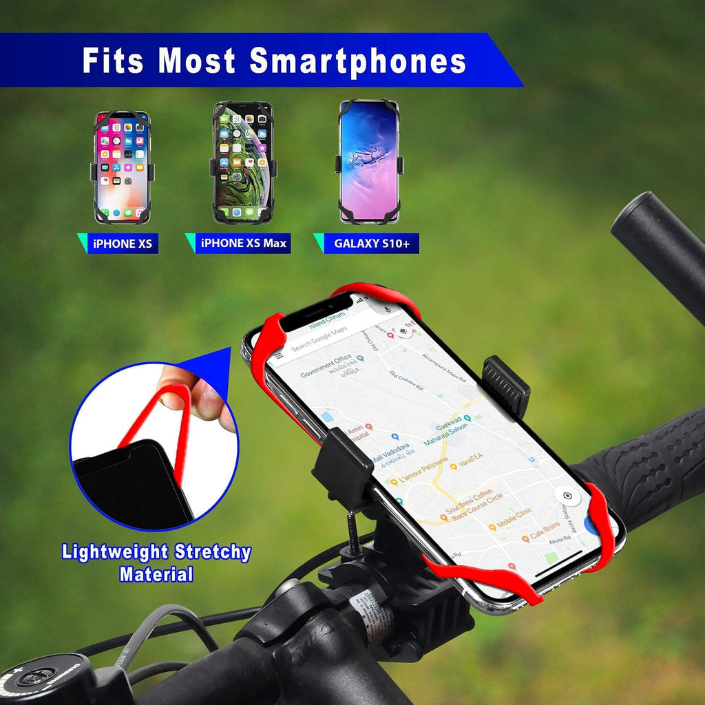 Motorcycle Phone Mount Tether 4-Pack Rubber Silicone Cell Phone Holder Band G43307