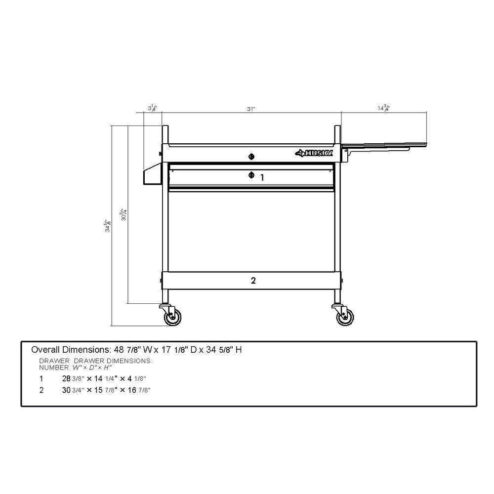 Black 1-Drawer Tool Utility Cart S469460