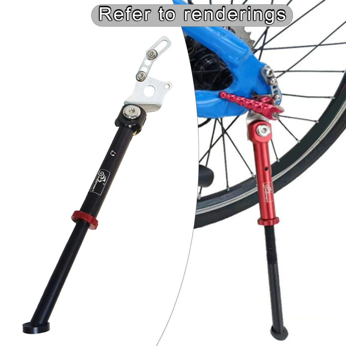 Black Aluminum Alloy Single Leg Bike Kickstand I2771