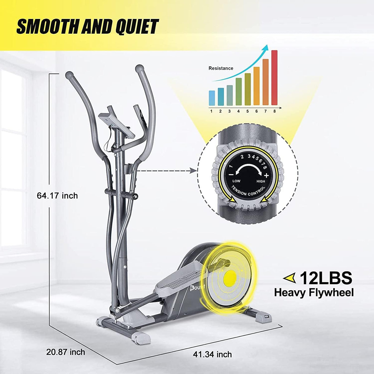 Adjustable Magnetic Elliptical Cross Trainer with LCD Monitor G8961