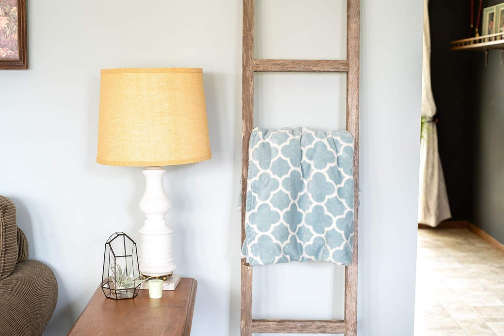 4 ft White Wash Reclaimed Wood Decorative Ladder K7907