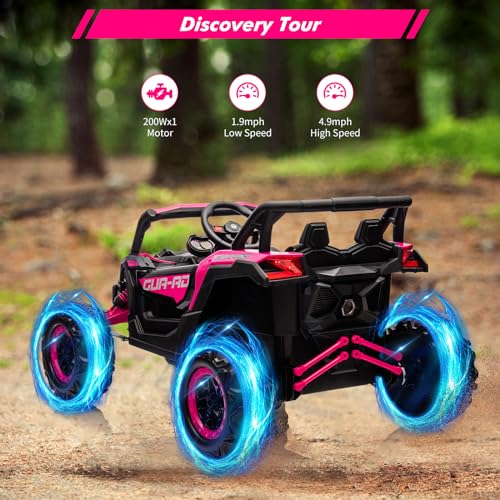 24V Battery Powered Electric UTV Car with Remote Control, Spring Suspension, 200W Motor, Metal Frame, LED Lights C382