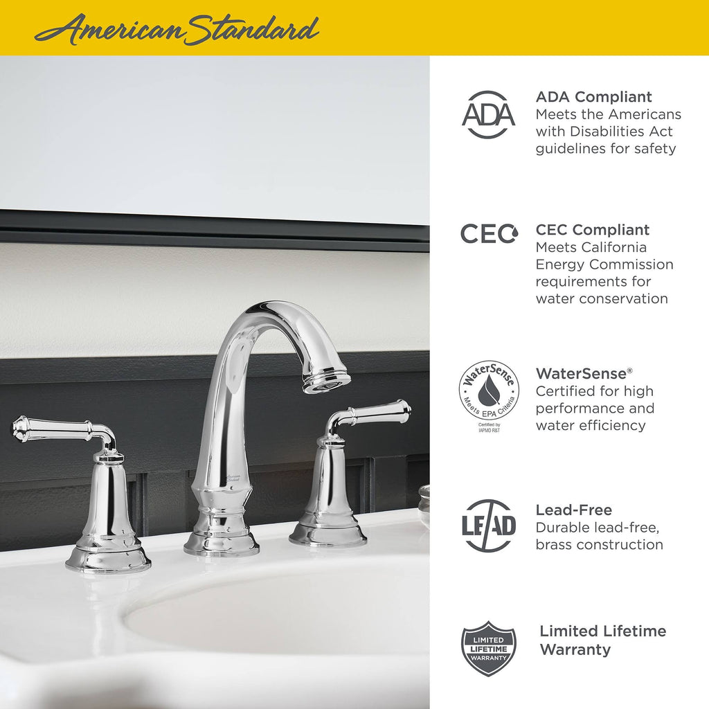 Brushed Nickel Widespread Bathroom Faucet with Pop-Up Drain N1626