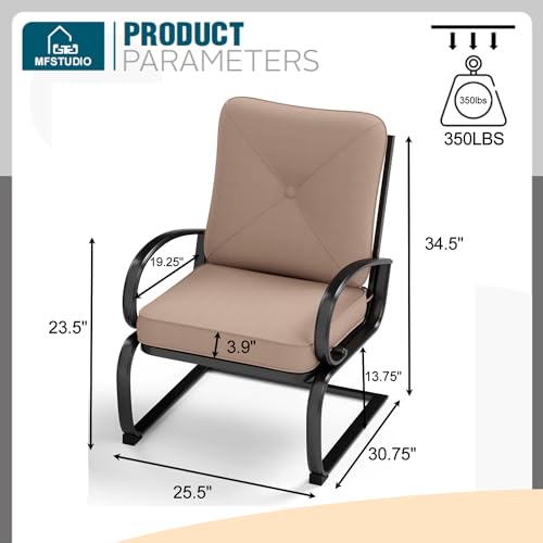 Red Patio Bistro Chairs with Removable Cushion Seat, Metal Frame B949