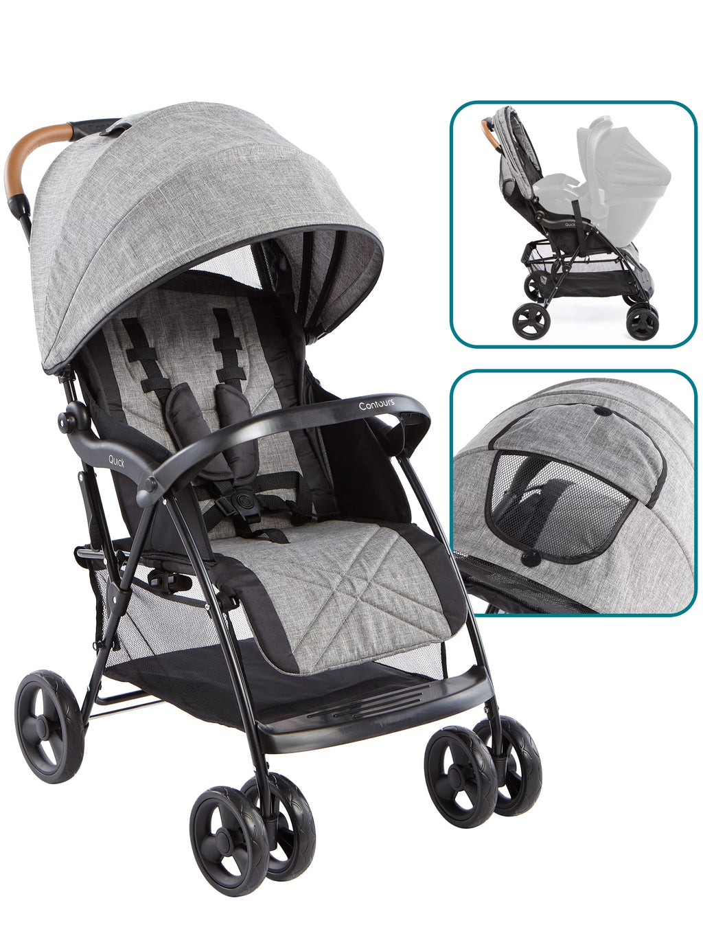 Lightweight Compact Travel Stroller Gray V494676