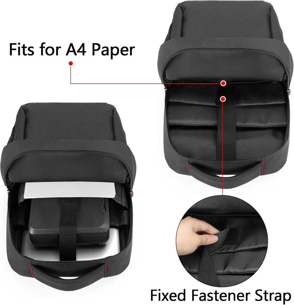 Double-layer Portable Printer Storage Bag with Laptop Layer and Shoulder Strap V17109