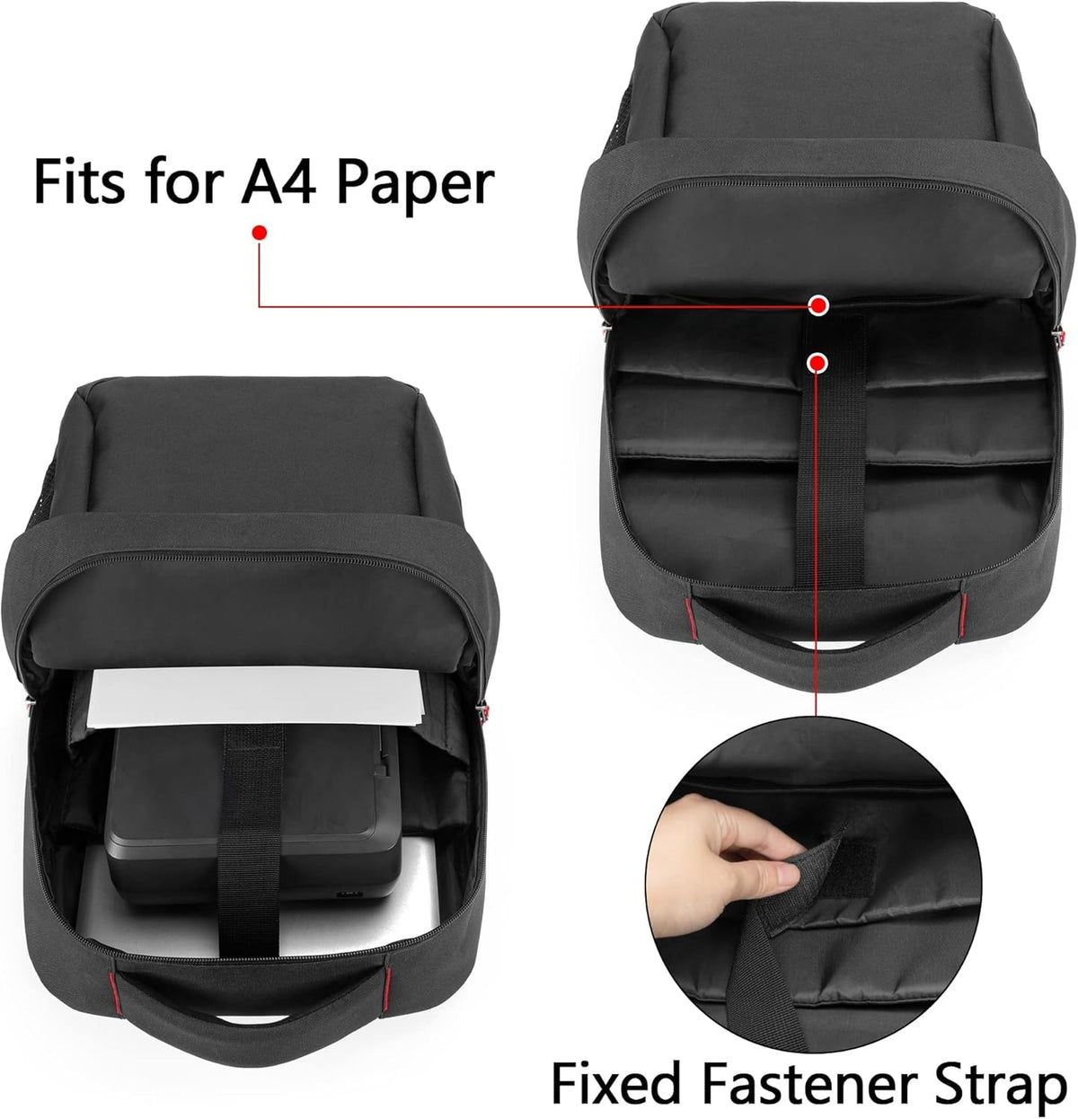 Double-layer Portable Printer Storage Bag with Laptop Layer and Shoulder Strap V17109