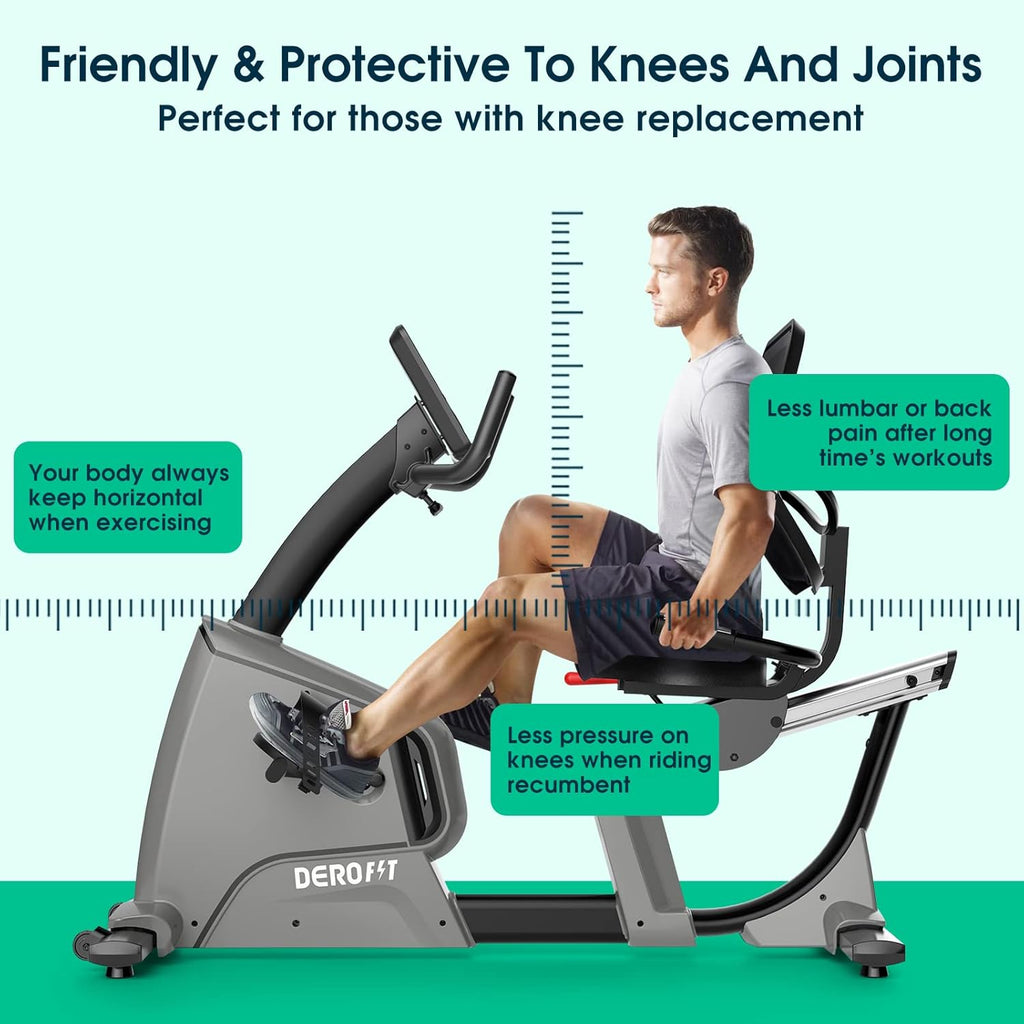 Recumbent Exercise Bike Electromagnetic, 32 Levels Resistance, Adjustable Seat, Oversized Pedal, 330Lbs Weight Capacity N4182