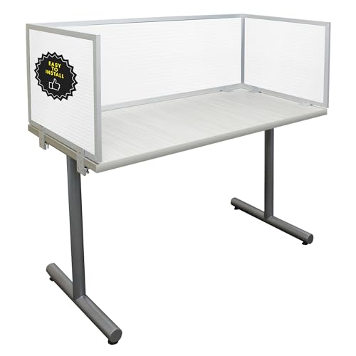 White 24" X 24" Polycarbonate Privacy Screen with Aluminum Bracket Q2255