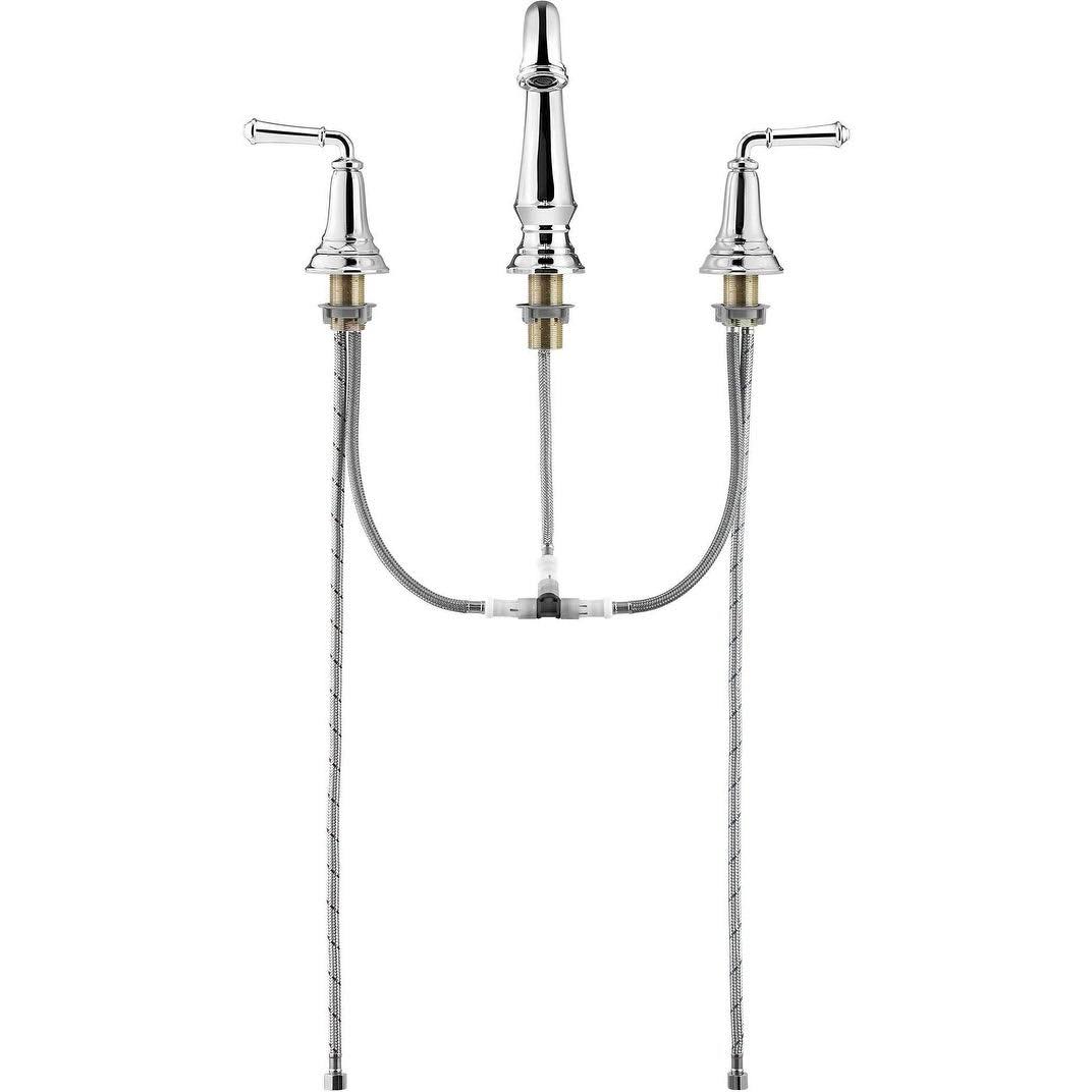 Brushed Nickel Widespread Bathroom Faucet with Pop-Up Drain N1626