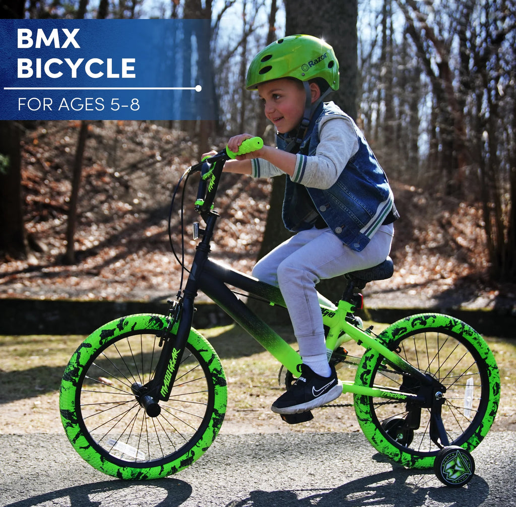 18" Black and Green BMX Bike I23145