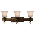 3 Light Bath Antique Copper Antique Linen Glass C828933