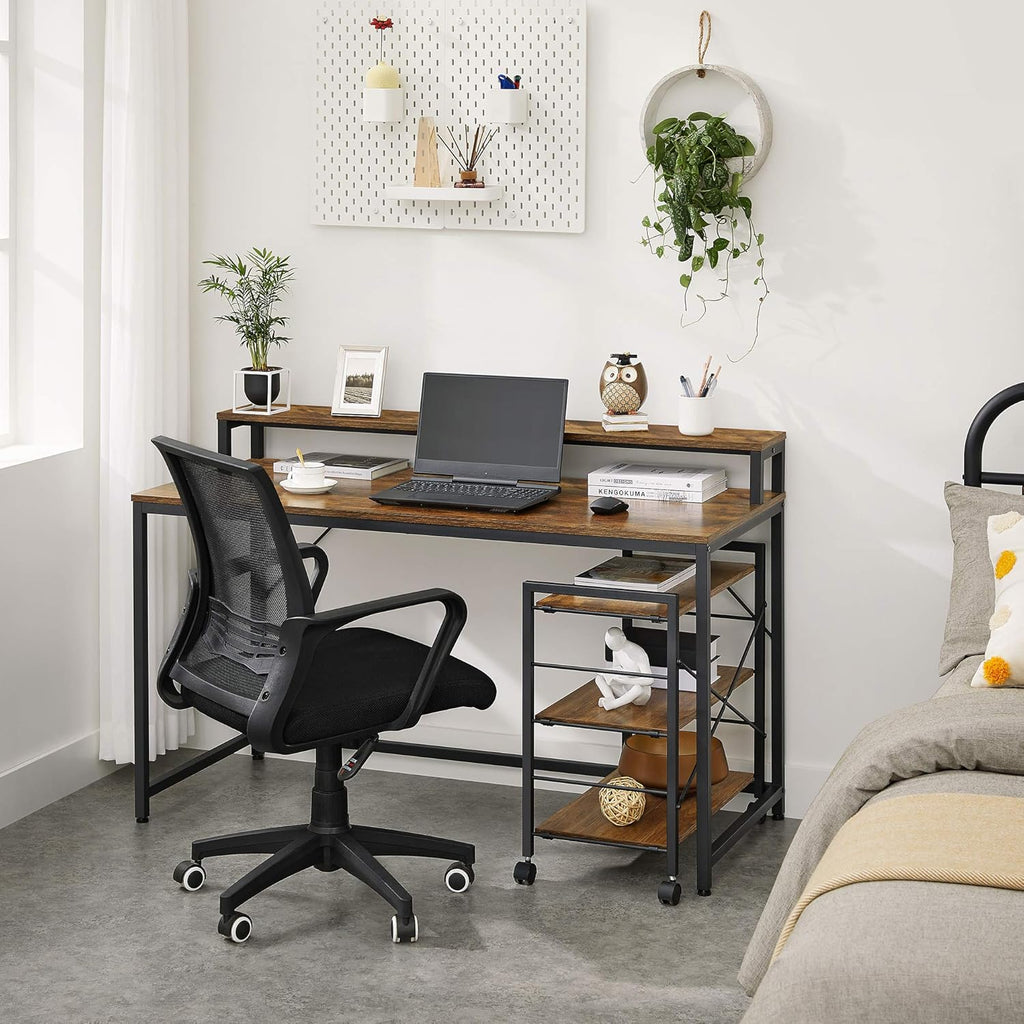 Computer Desk with Monitor Stand and Storage Shelves B669117