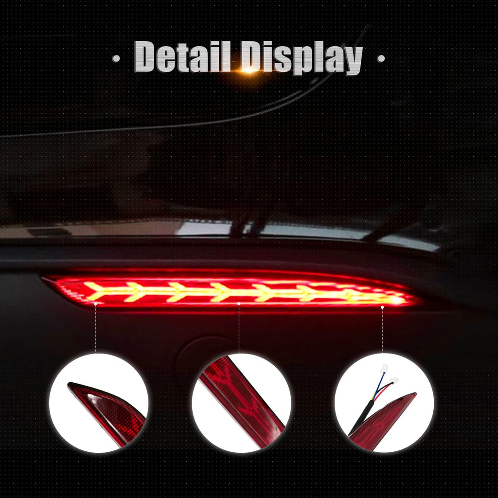 LED Rear Fog Lights Reflector Lamps for Tesla Model 3, 2 Pcs R7242