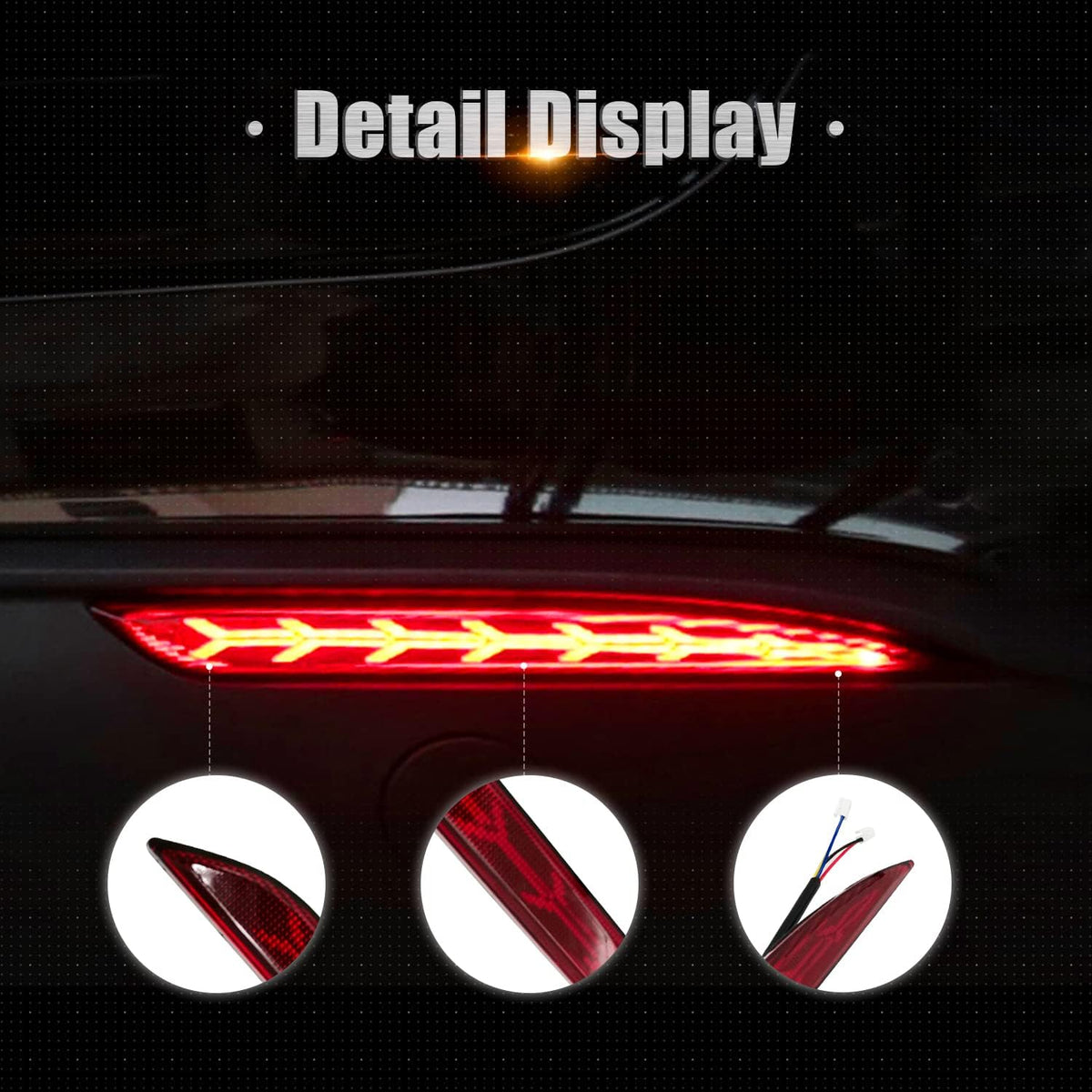 LED Rear Fog Lights Reflector Lamps for Tesla Model 3, 2 Pcs R7242