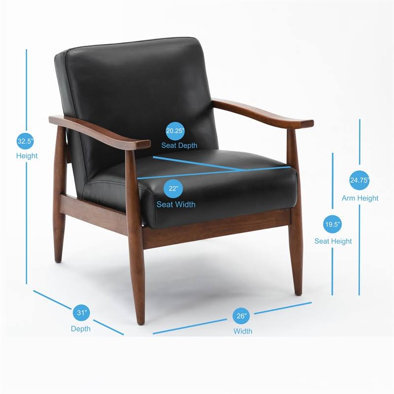Black Leather Accent Chair K510